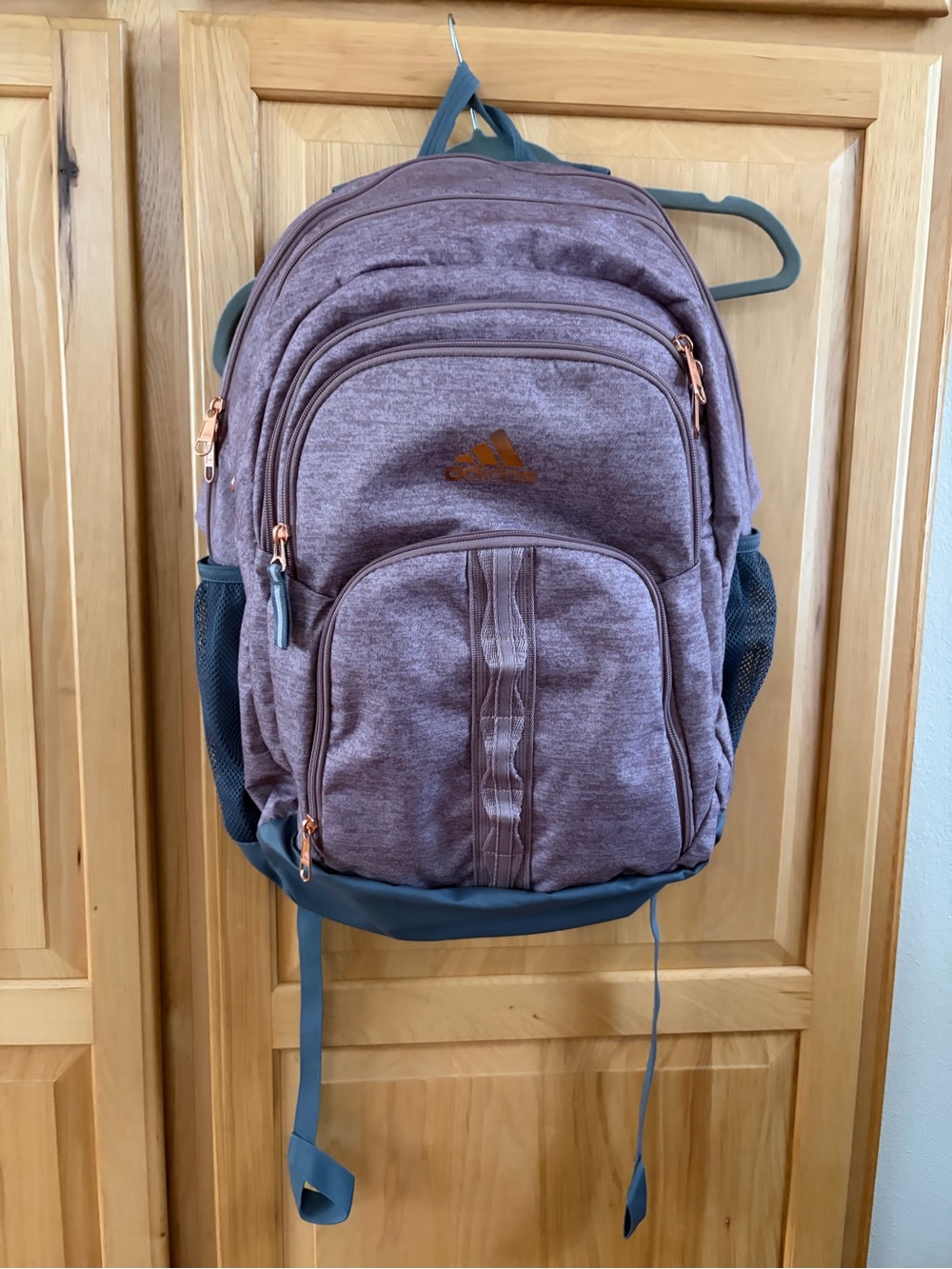 Adidas Burgundy Backpack with Multiple Compartments
